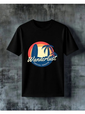 Comvicho Wanderlust Tropical Baskılı Oversize Tişört