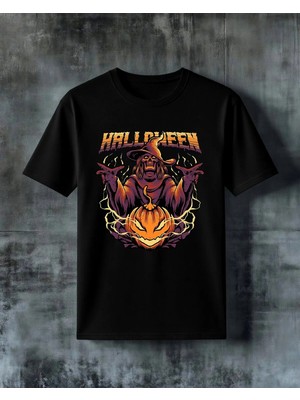 Comvicho Halloween Cadi Kafa Baskılı Oversize Tişört