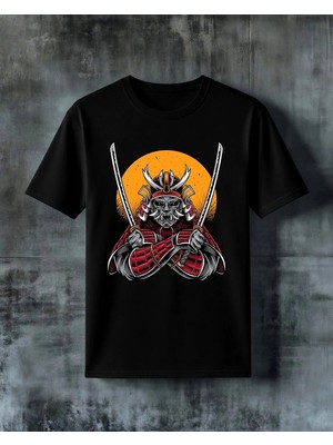 Comvicho Samurai Kilic Baskılı Oversize Tişört