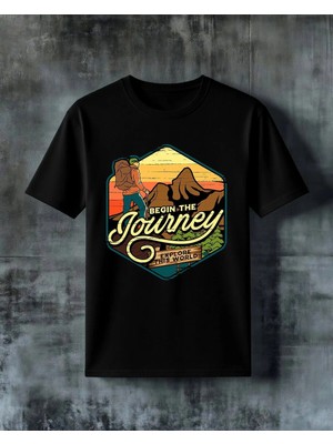 Comvicho Begin Journey Macera Baskılı Oversize Tişört