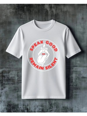 Comvicho Speak Good Remain Silent Baskılı Oversize Tişört