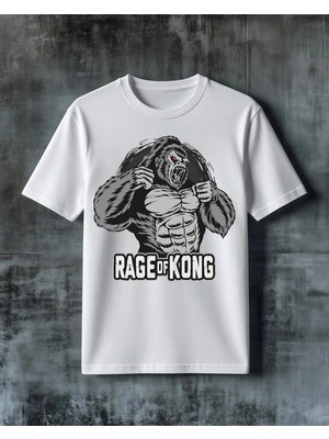 Comvicho Rage Of Kong Guclu Maymun Baskılı Oversize Tişört