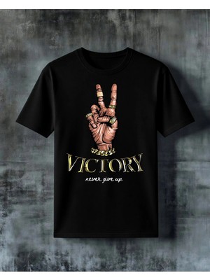 Comvicho Victory El Isareti Baskılı Oversize Tişört