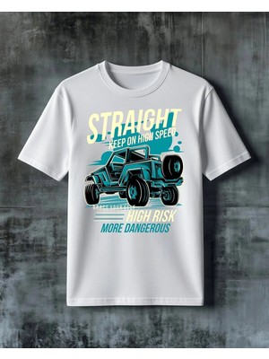 Comvicho Straight High Speed Baskılı Oversize Tişört