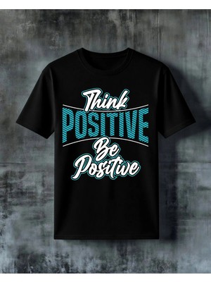 Comvicho Positive Vibe Mavi Bulut Baskılı Oversize Tişört