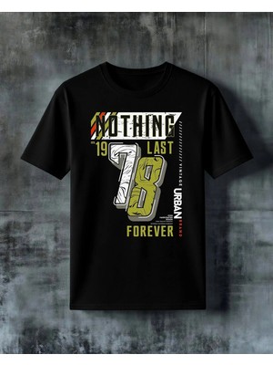Comvicho Nothing Last Forever Vintage Baskılı Oversize Tişört