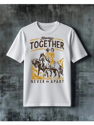 Comvicho Always Together Never Apart Baskılı Oversize Tişört
