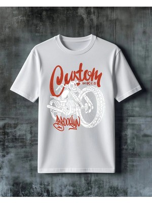 Comvicho Quitch Bikes Kirmizi Logo Baskılı Oversize Tişört