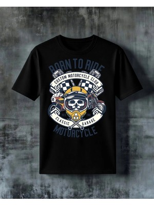Comvicho Born To Ride Motorcycle Club Baskılı Oversize Tişört