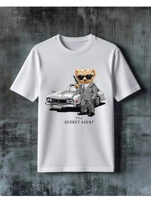 Comvicho Secret Agent Ayin Teddy Baskılı Oversize Tişört