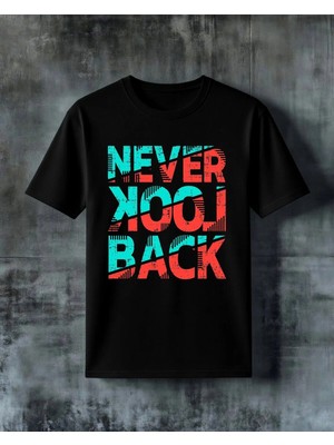 Comvicho Never Give Up Motivasyon Baskılı Oversize Tişört