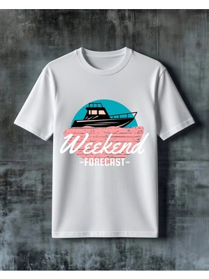 Comvicho Weekend Tekne Baskılı Oversize Tişört