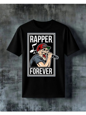 Comvicho Rapper Forever Kuru Kafa Baskılı Oversize Tişört