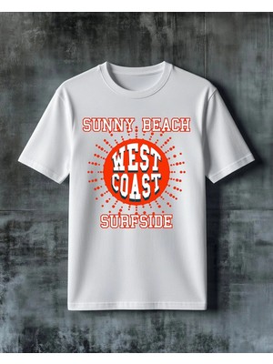 Comvicho Sunny Beach West Coast Baskılı Oversize Tişört