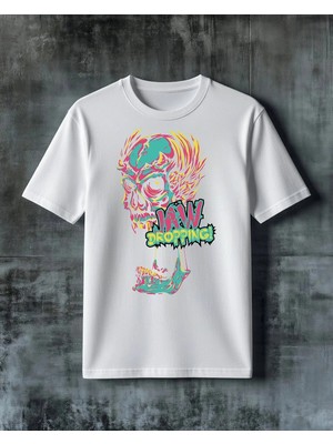 Comvicho Raw Dropping Kuru Kafa Baskılı Oversize Tişört