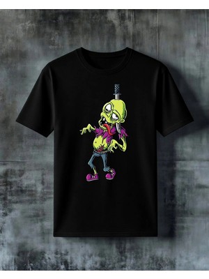 Comvicho Zombie Sarki Baskılı Oversize Tişört