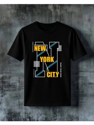 Comvicho New York City Tasarimi Baskılı Oversize Tişört