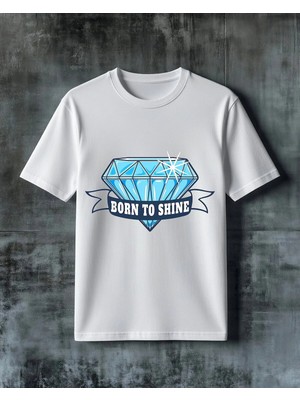 Comvicho Born To Shine Elmas Baskılı Oversize Tişört