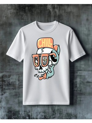 Comvicho Chill Kuru Kafa Baskılı Oversize Tişört