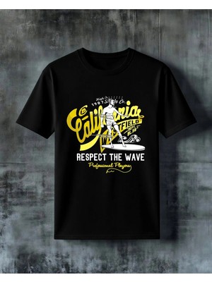 Comvicho California Surfing Baskılı Oversize Tişört