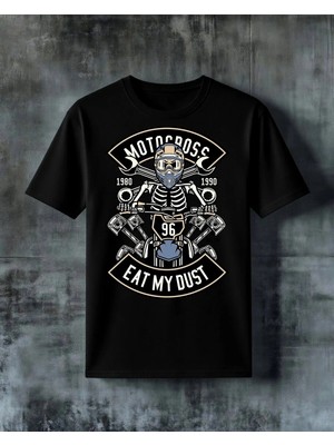 Comvicho Motocross Eat My Dust Baskılı Oversize Tişört