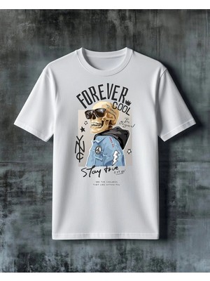 Comvicho Forever Cool Iskelet Baskılı Oversize Tişört