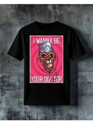 Comvicho I Wanna Be Doctor Baskılı Oversize Tişört