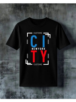 Comvicho City Newyork Baskılı Oversize Tişört