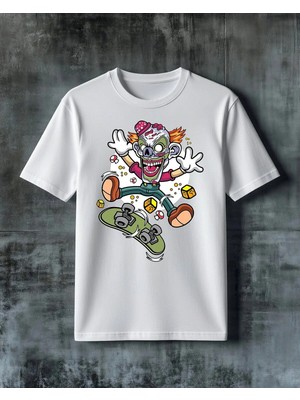 Comvicho Pagaco Kaugan Skateboard Baskılı Oversize Tişört