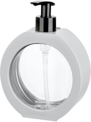 Esranın Dünyası Yuvarlak Şekilli Şık Sıvı Sabunluk & Deterjanlık Sıvı Sabun Haznesi Banyo Sabunluğu Mutfak Deterjanlığı Deterjan Haznesi 350 ml (Beyaz)