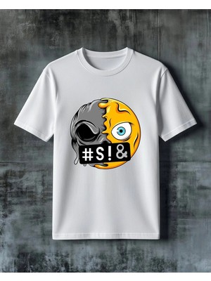 Comvicho Si Logo Kuru Kafa Baskılı Oversize Tişört