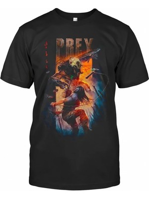 Comvicho Prey Baskılı Siyah Tişört