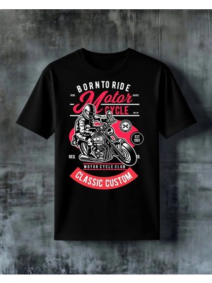 Comvicho Motor Cycle Classic Custom Baskılı Oversize Tişört