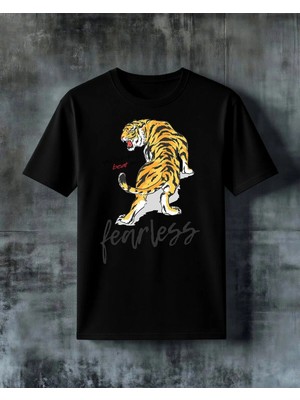 Comvicho Fearless Kaplan Baskılı Oversize Tişört