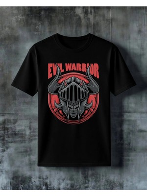 Comvicho Evil Warrior Kafatasi Baskılı Oversize Tişört