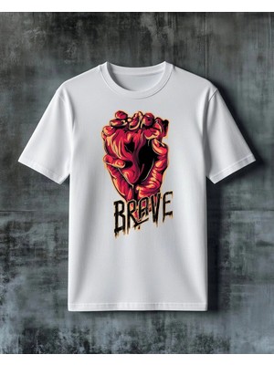 Comvicho Brave Kalp Baskılı Oversize Tişört