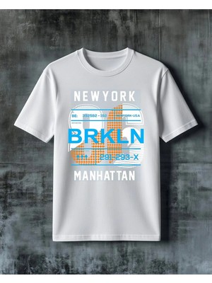 Comvicho Brooklyn Kargo Etiketi Baskılı Oversize Tişört