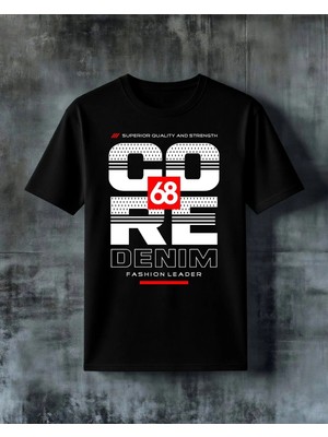 Comvicho Geometrik Logo Minimalist Baskılı Oversize Tişört