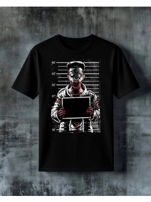 Comvicho Zombie Korku Sanat Baskılı Oversize Tişört