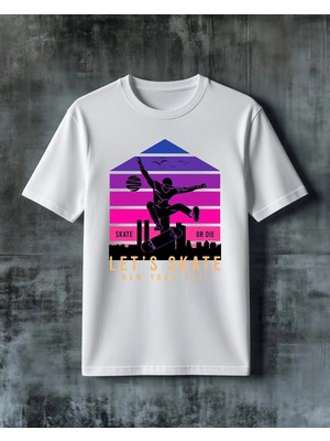 Comvicho Skate Or Die Newyork Nyc Baskılı Oversize Tişört