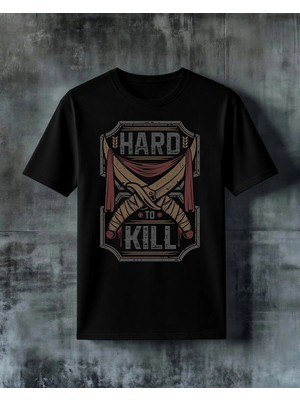Comvicho Hard To Kill Vintage Baskılı Oversize Tişört