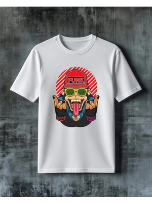 Comvicho Funk Retro Karakter Baskılı Oversize Tişört