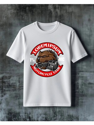 Comvicho Loremipsim Motorcycle Baskılı Oversize Tişört