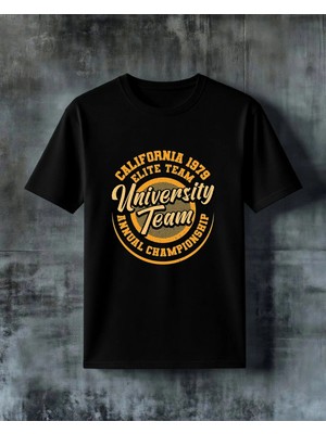 Comvicho California University Team Baskılı Oversize Tişört