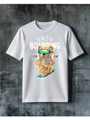 Comvicho Extreme Ayicik Ski Baskılı Oversize Tişört