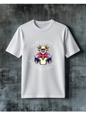 Comvicho Old Clown Death Circus Baskılı Oversize Tişört