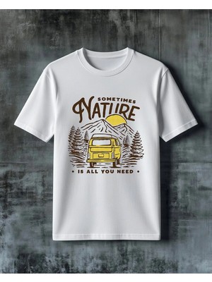 Comvicho Nature Baski Karavana Baskılı Oversize Tişört