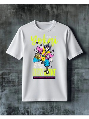 Comvicho Yokai New Wave Baskılı Oversize Tişört