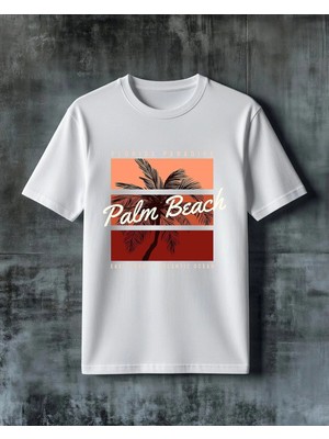 Comvicho Florida Paradise Palm Beach Baskılı Oversize Tişört