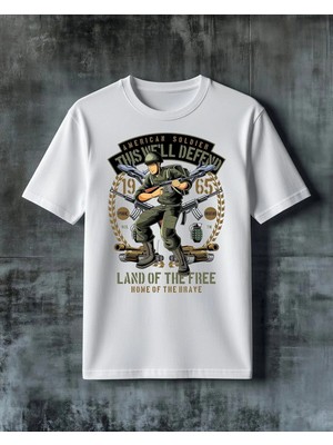Comvicho Asker Savun Land Of Free Baskılı Oversize Tişört